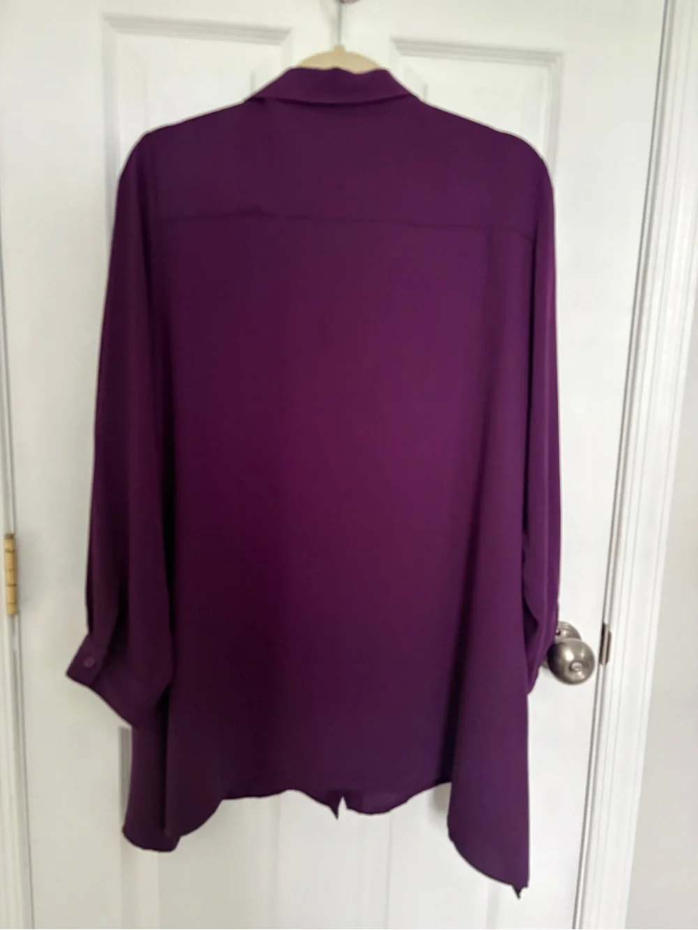 Chico's Purple Long-Sleeve Tunic Tops#0354